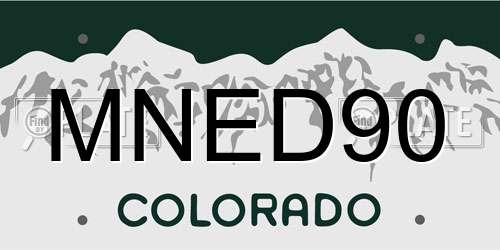 MNED90 Colorado License Plate