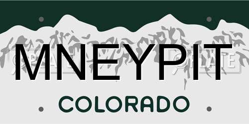 MNEYPIT Colorado License Plate