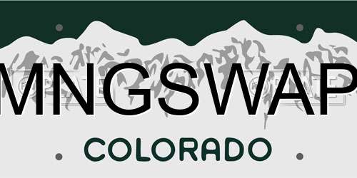 MNGSWAP Colorado License Plate