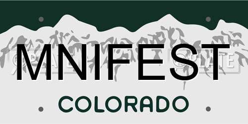 MNIFEST Colorado License Plate