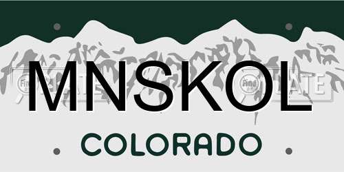 MNSKOL Colorado License Plate