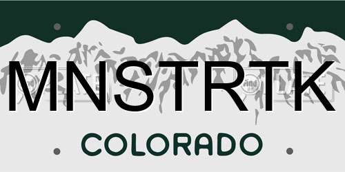 MNSTRTK Colorado License Plate