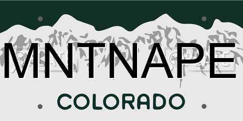 MNTNAPE Colorado License Plate