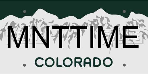 MNTTIME Colorado License Plate