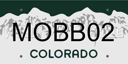 MOBB02 Colorado License Plate