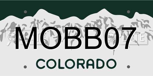 MOBB07 Colorado License Plate
