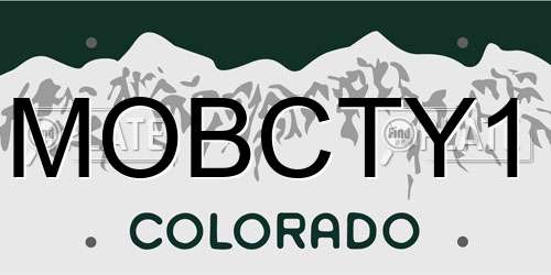 MOBCTY1 Colorado License Plate