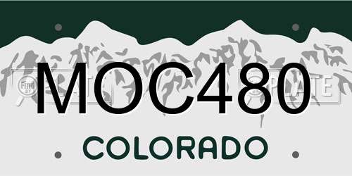 MOC480 Colorado License Plate