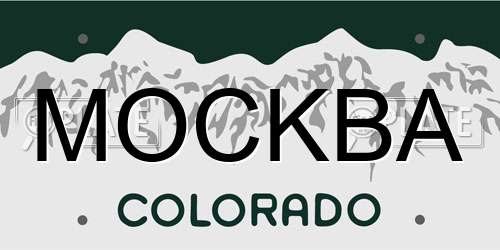 MOCKBA Colorado License Plate