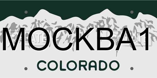 MOCKBA1 Colorado License Plate
