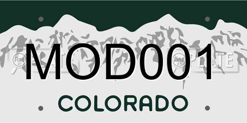 MOD001 Colorado License Plate