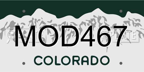MOD467 Colorado License Plate