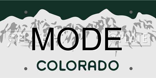 MODE Colorado License Plate