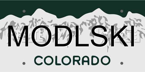 MODLSKI Colorado License Plate