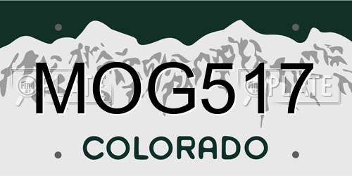 MOG517 Colorado License Plate