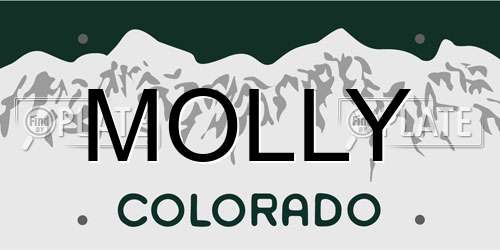MOLLY Colorado License Plate