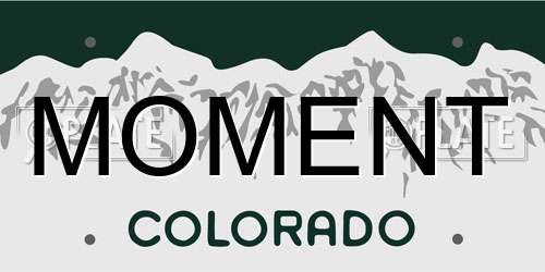 MOMENT Colorado License Plate