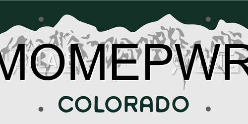 MOMEPWR Colorado License Plate