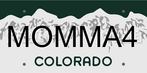 MOMMA4 Colorado License Plate