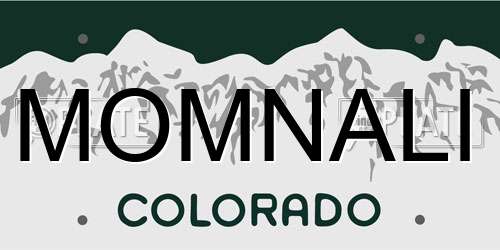 MOMNALI Colorado License Plate