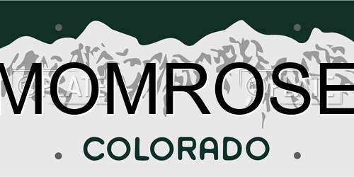 MOMROSE Colorado License Plate