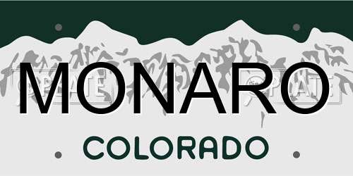 MONARO Colorado License Plate