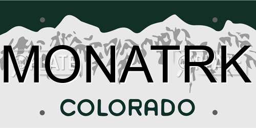 MONATRK Colorado License Plate