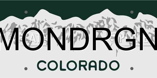 MONDRGN Colorado License Plate