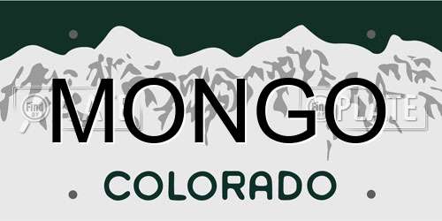 MONGO Colorado License Plate