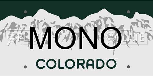 MONO Colorado License Plate