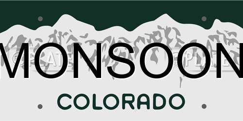 MONSOON Colorado License Plate