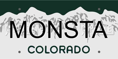 MONSTA Colorado License Plate