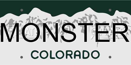 MONSTER Colorado License Plate