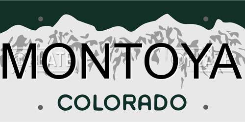 MONTOYA Colorado License Plate