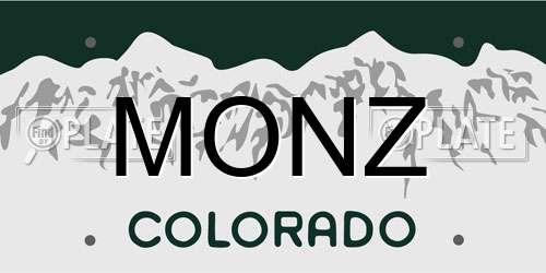 MONZ Colorado License Plate