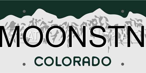 MOONSTN Colorado License Plate