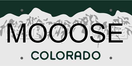 MOOOSE Colorado License Plate
