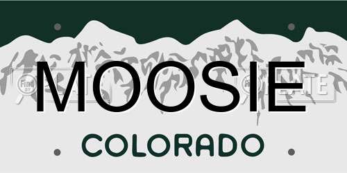 MOOSIE Colorado License Plate