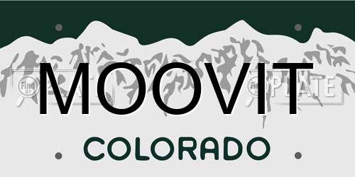 MOOVIT Colorado License Plate