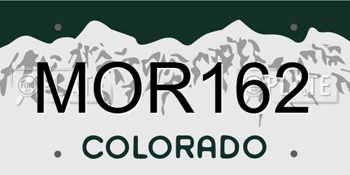 MOR162 Colorado License Plate