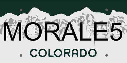 MORALE5 Colorado License Plate
