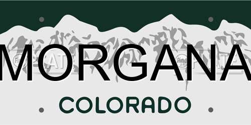 MORGANA Colorado License Plate