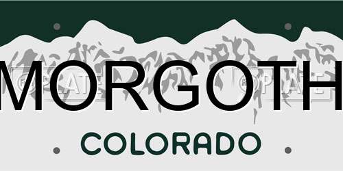 MORGOTH Colorado License Plate
