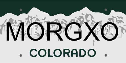 MORGXO Colorado License Plate