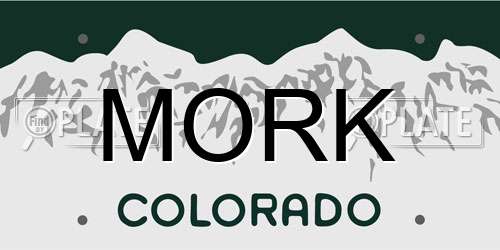 MORK Colorado License Plate