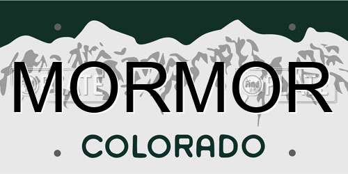 MORMOR Colorado License Plate
