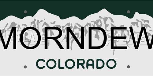 MORNDEW Colorado License Plate