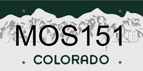 MOS151 Colorado License Plate