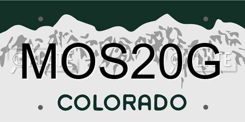 MOS20G Colorado License Plate