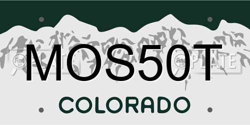 MOS50T Colorado License Plate